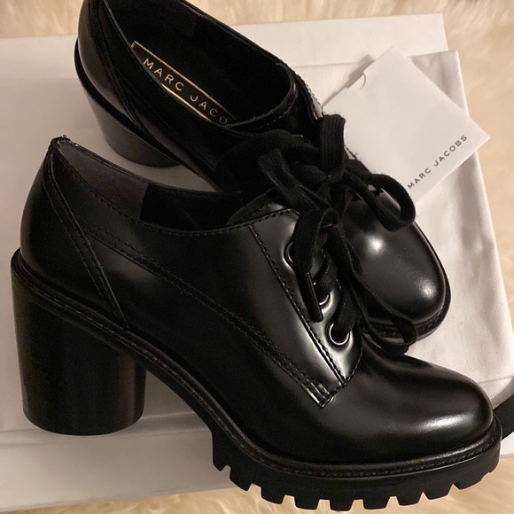 ✖️SOLD✖️ HP NWB MARC JACOBS Lace Up Heeled Oxford - Black - Size 6 (36EU) - Picture 6 of 10
